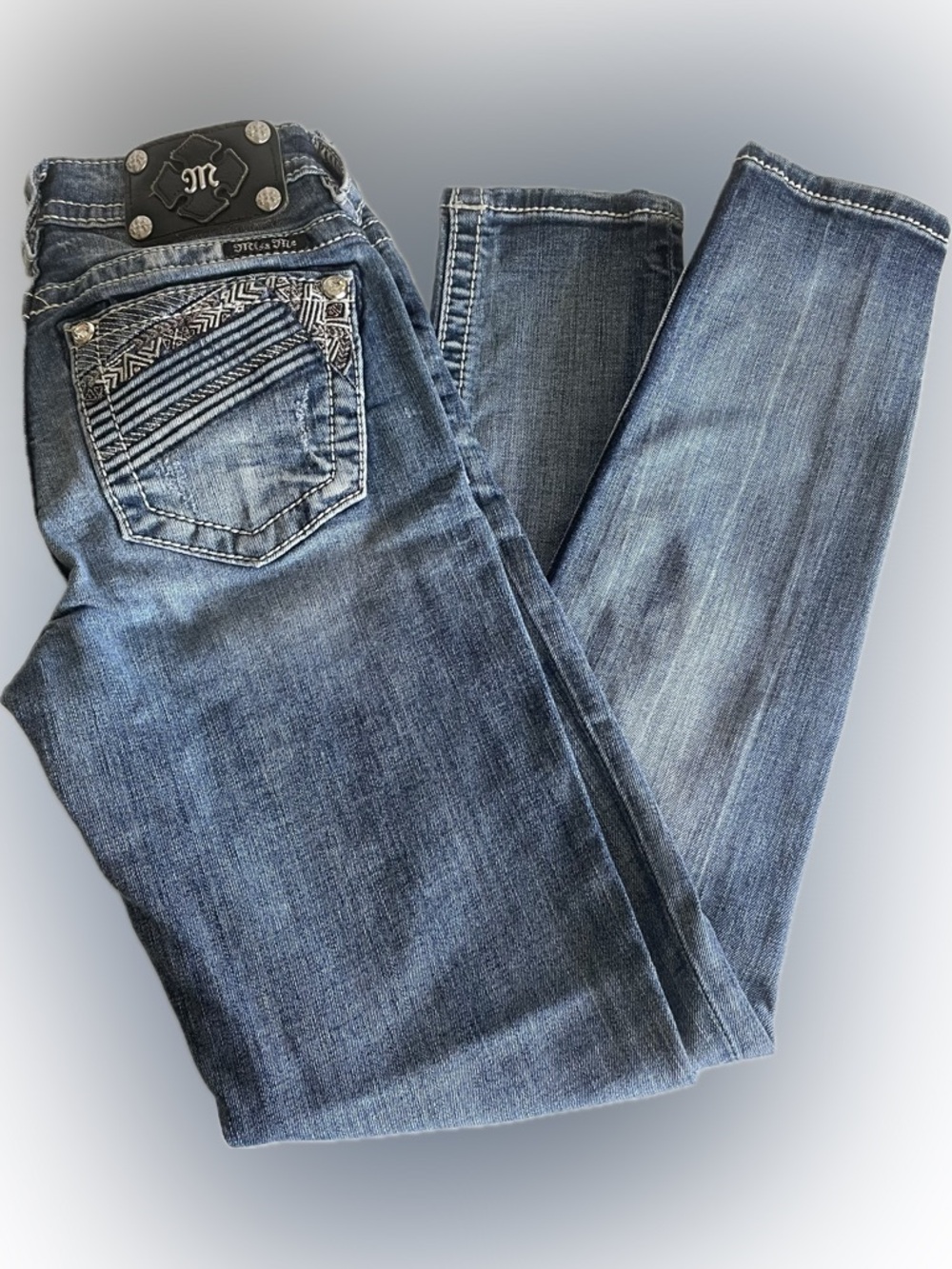 Miss Me mid rise skinny jeans for women 26 Rhinestones